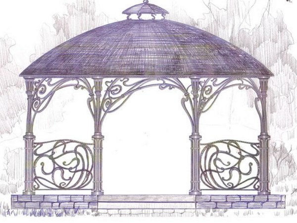 Беседка карандашом
