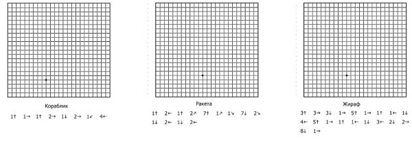 Графический диктант по стрелочкам для дошкольников