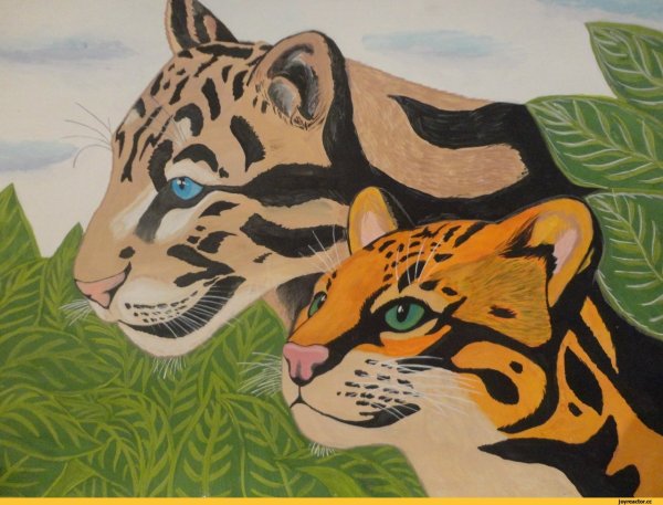 Леопард гуашью