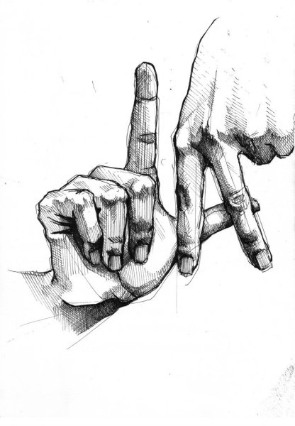 Зарисовки рук карандашом
