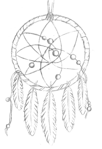 Тату Ловец снов акварель