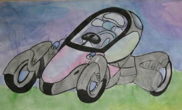 Автомобиль будущего карандашом