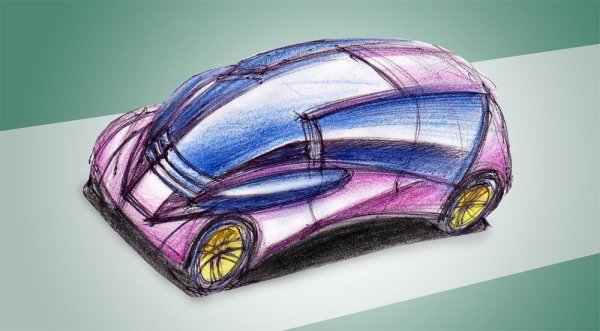 Автомобиль будущего карандашом