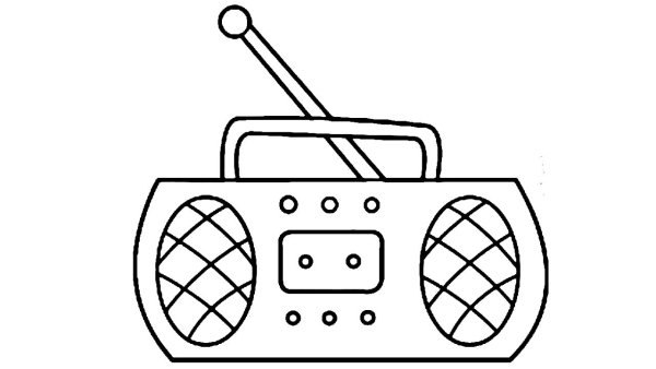 Магнитофон раскраска для детей