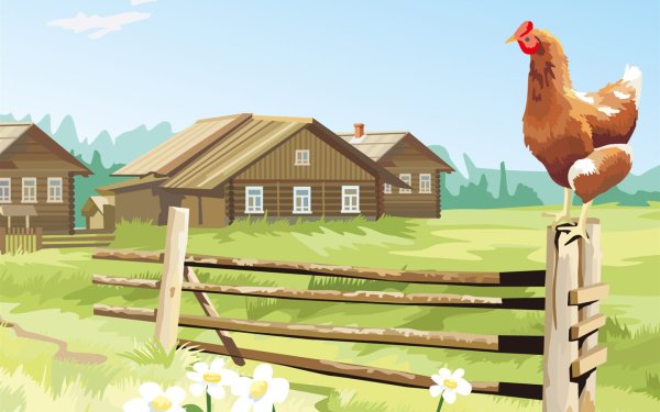 Сельский пейзаж для детей