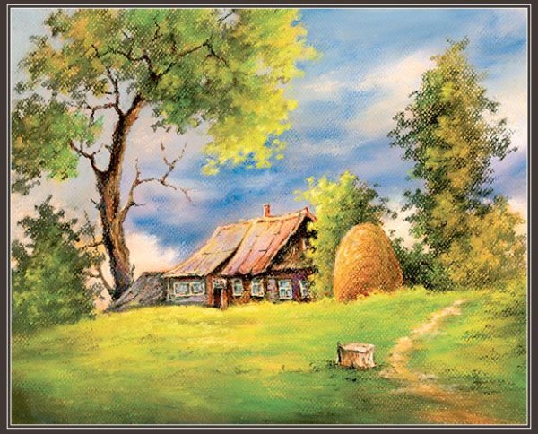 Деревенский пейзаж для детей