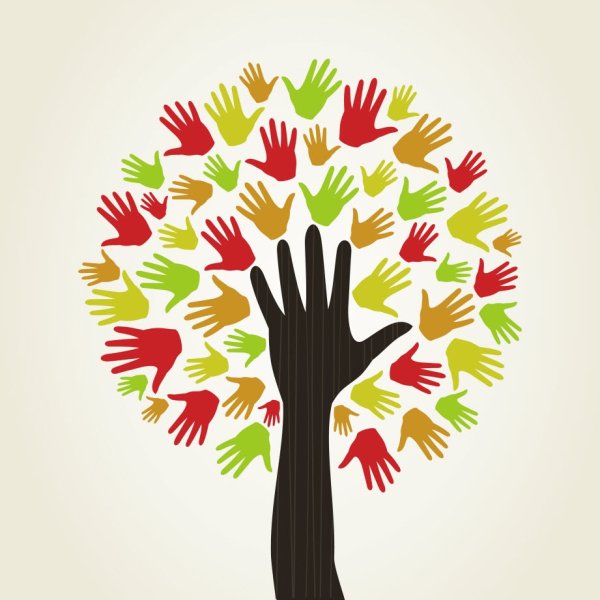 Дерево из ладошек