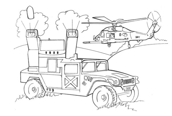 Раскраска Катюша Военная техника бм13