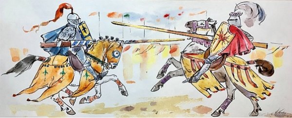 Рыцарский турнир в средневековье рисунок