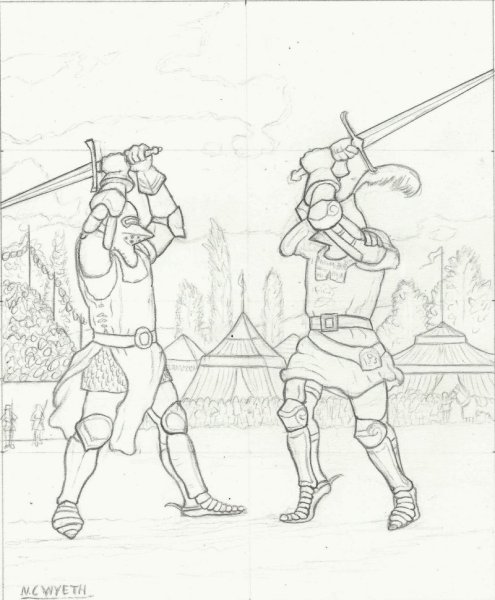 Рыцарский турнир раскраска