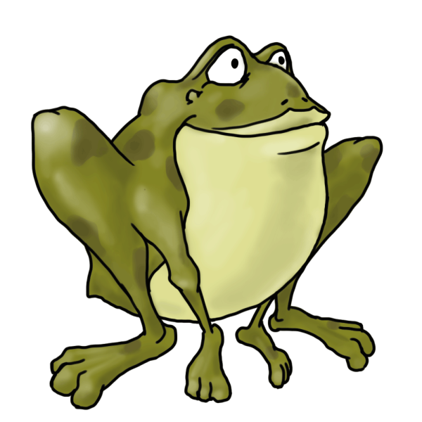 Лягушка нарисованная мультяшная