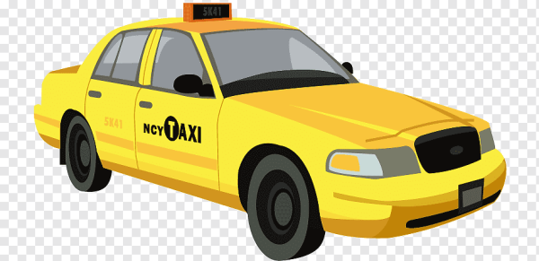 Машина такси на белом фоне