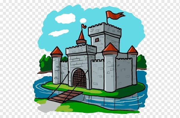 Раскраска замок с рыцарями