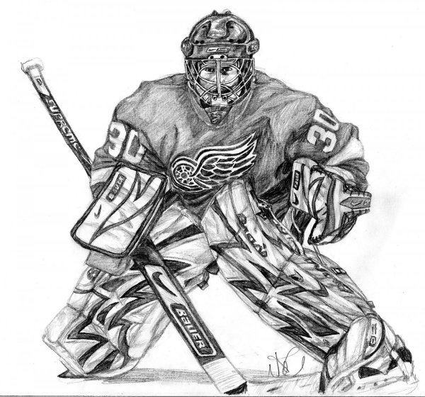 Хоккей зарисовка вратарь