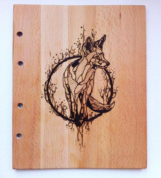 Пирография тигр