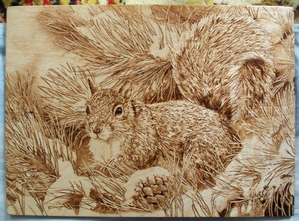 Выжигание по дереву конь