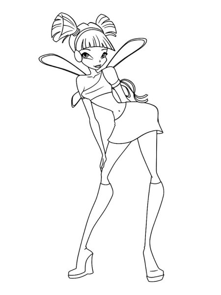 Феечки Винкс раскраска Муза