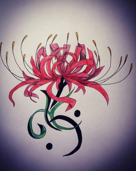 Хиганбана ликорис тату