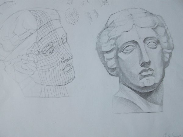 Гипсовая голова Аполлона Академия художеств