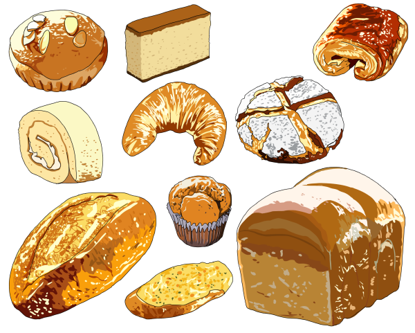 Хлебобулочные изделия иллюстрации