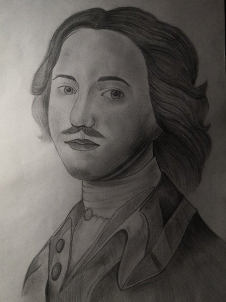 Карандашный портрет Петра 1