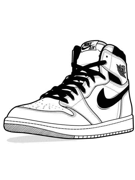 Nike Air Jordan 1 High черно белые