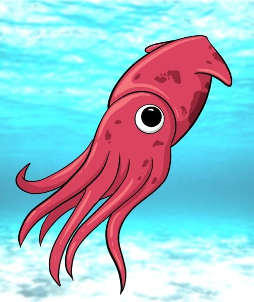 Гигантский кальмар Архитеутис раскраска