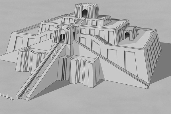 Зиккурат Месопотамия раскрашенный