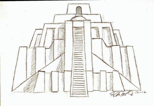 Зиккурат Этеменанки в Вавилоне, аксонометрия