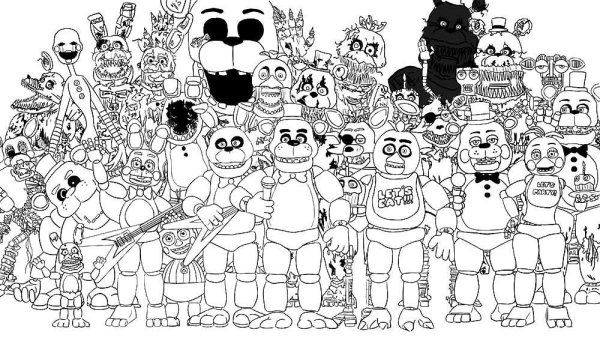 Раскраска АНИМАТРОНИКА Фредди