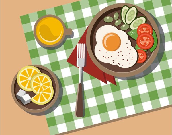 Завтрак иллюстрация
