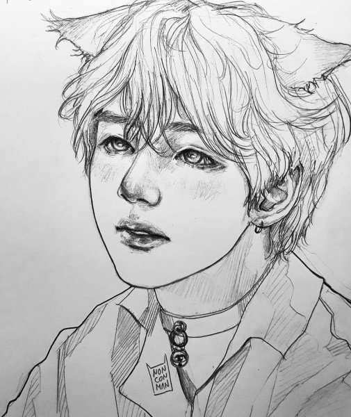 БТС Чимин 2020 карандашом