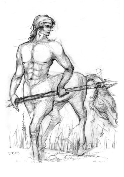 Кентавр карандашом