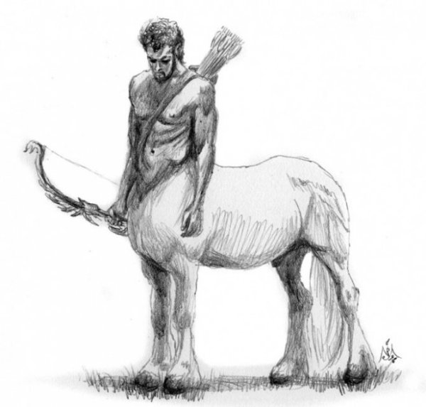 Кентавр Хирон карандашом