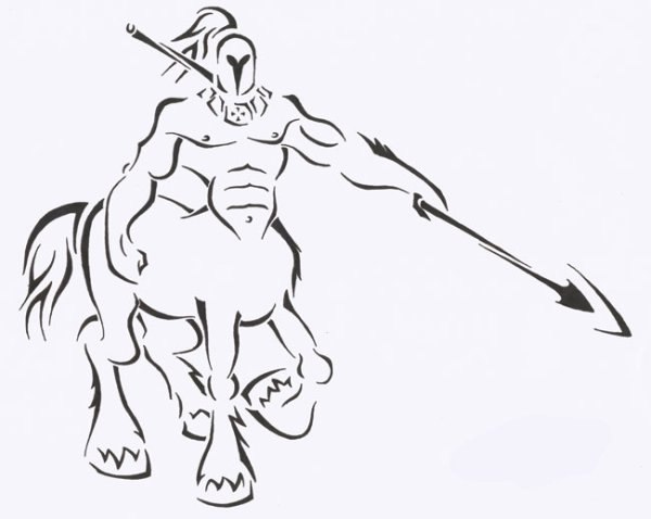 Кентавр черно белый