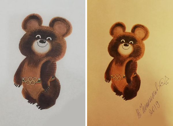 Олимпийский медведь рисунок