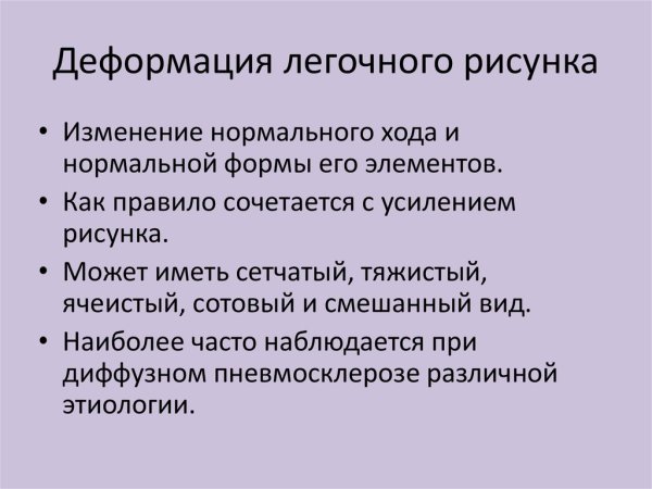 Легочный рисунок деформирован