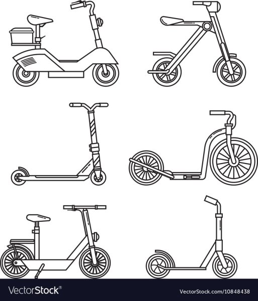 Рисовалка самокат электро вид сбоку