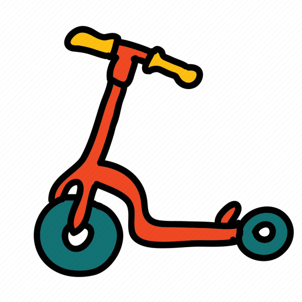 Раскраска трюковой самокат