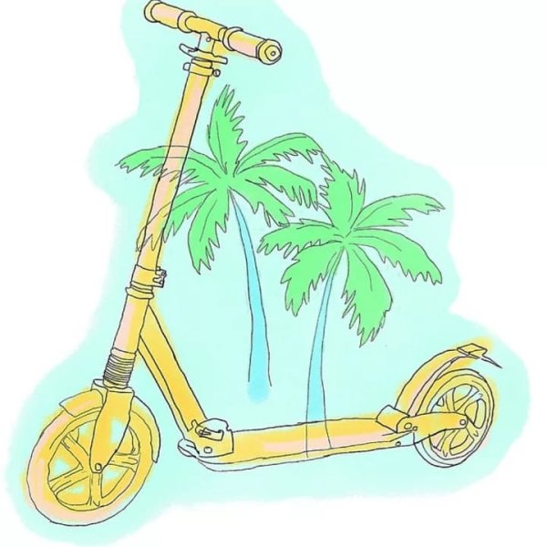 Раскраска самокат
