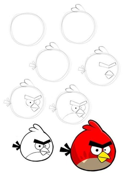 Нарисовать Энгри бердз