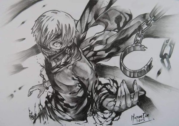 Маска Канеки Кена рисунок