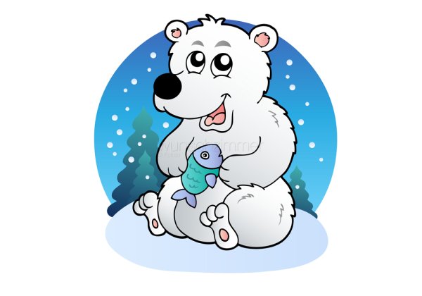 Белый мишка мультяшный