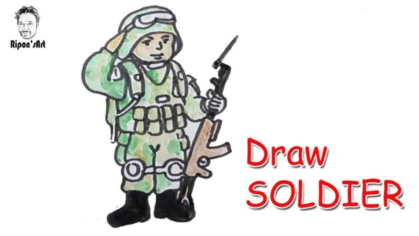 Рисунок солдату на новый год