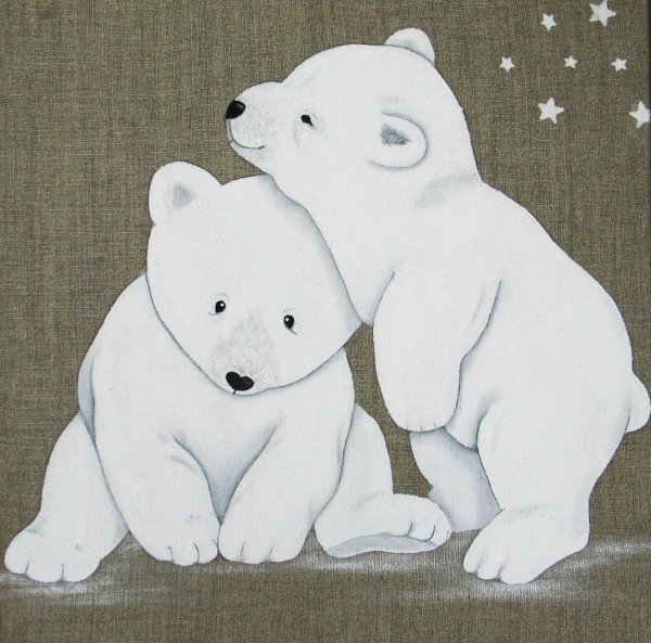 Белый Медвежонок рисунок