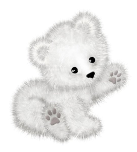 Милый Медвежонок на белом фоне