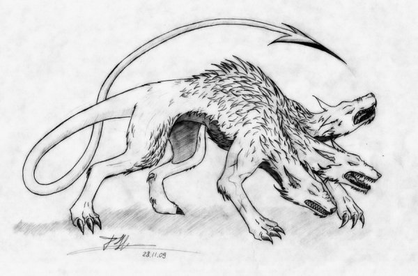 Цербер нарисовать