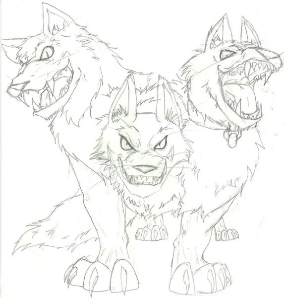Цербер карандашом