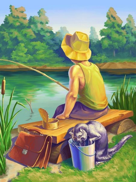 Рыбак иллюстрация