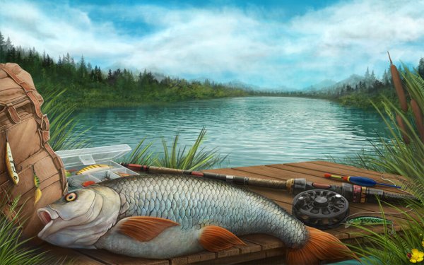 Фон рыбалка
